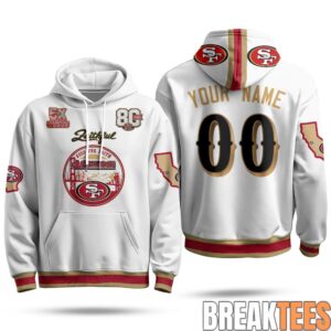 San Francisco 49ers Faithful to The Bay Custom Fleece Hoodie 1 San Francisco 49ers Faithful to The Bay Custom Fleece Hoodie 1