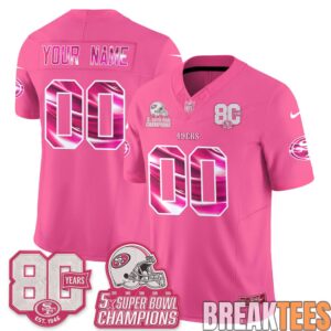 San Francisco 49ers Pink Edition Custom Football Jersey 1