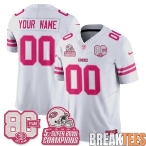 San Francisco 49ers Pink Edition Custom Football Jersey 2
