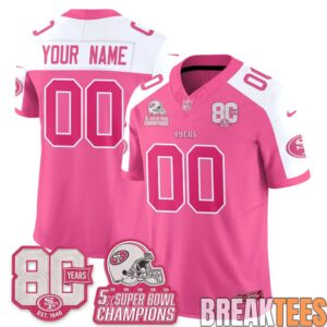 San Francisco 49ers Pink Edition Custom Football Jersey 3