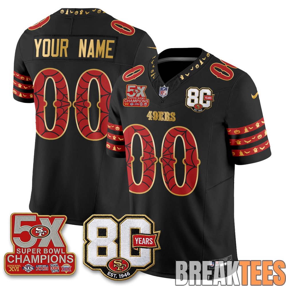 San Francisco 49ers Spooky Edition Custom Football Jersey San Francisco 49ers Spooky Edition Custom Football Jersey