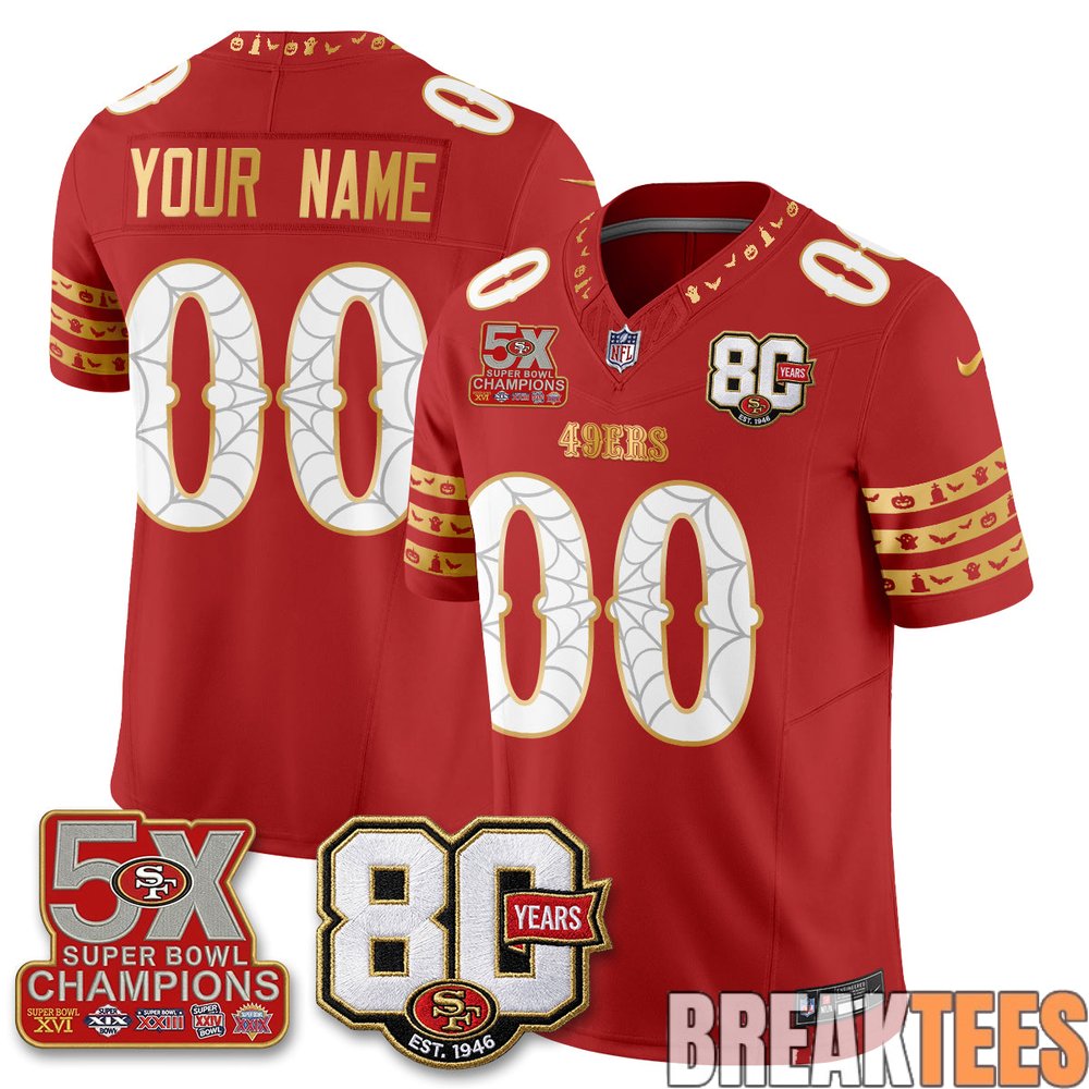 San Francisco 49ers Spooky Edition Custom Football Jersey San Francisco 49ers Spooky Edition Custom Football Jersey