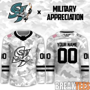 San Jose Barracuda Military Appreciation Night Custom Hockey Jersey