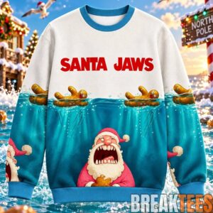 Santa Jaws Holiday Chaos Christmas Ugly Sweater