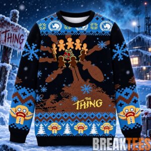 Scary Gingerbread Monster Funny Christmas Ugly Sweater