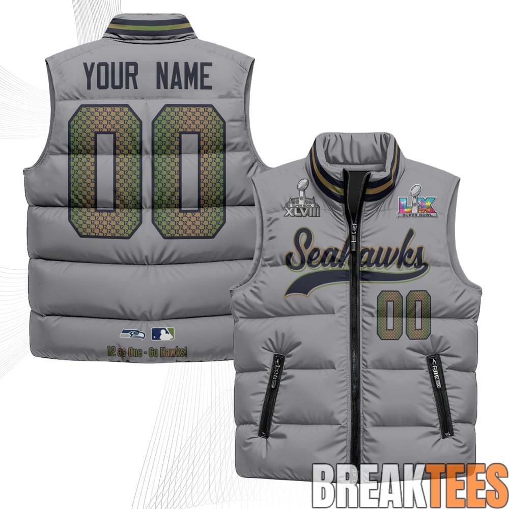 Seattle Seahawks Super Bowl Champs Custom Puffer Vest Seattle Seahawks Super Bowl Champs Custom Puffer Vest