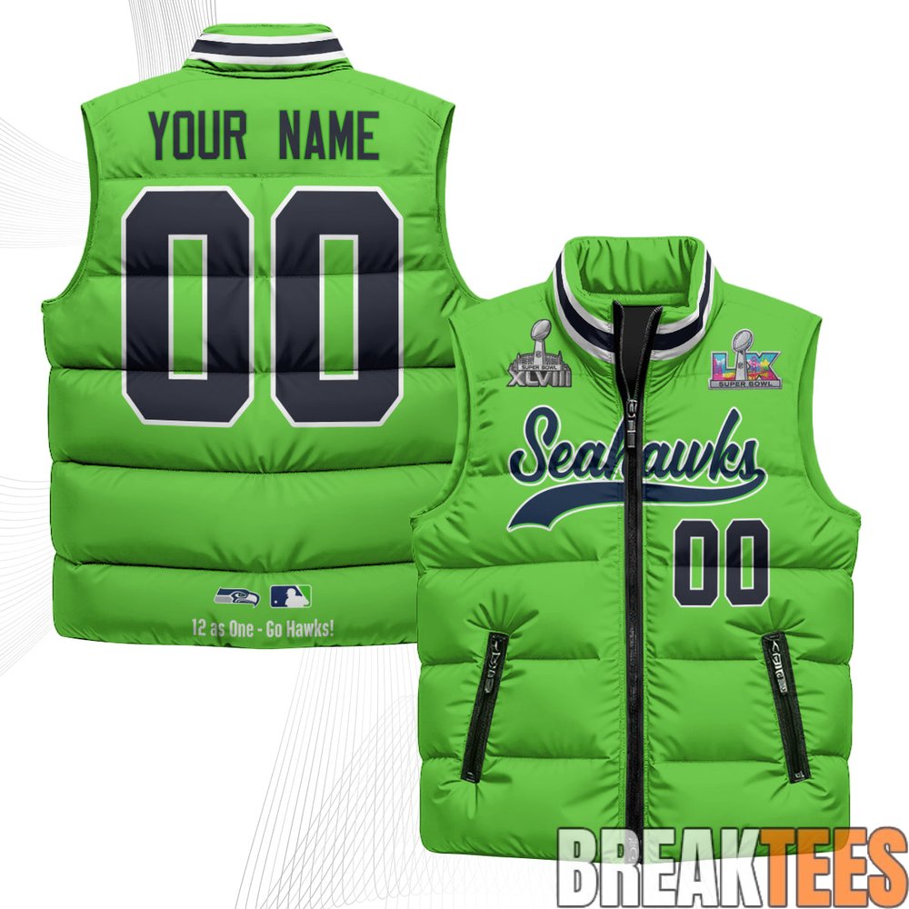 Seattle Seahawks Super Bowl Champs Custom Puffer Vest Seattle Seahawks Super Bowl Champs Custom Puffer Vest