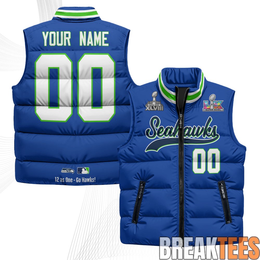 Seattle Seahawks Super Bowl Champs Custom Puffer Vest Seattle Seahawks Super Bowl Champs Custom Puffer Vest