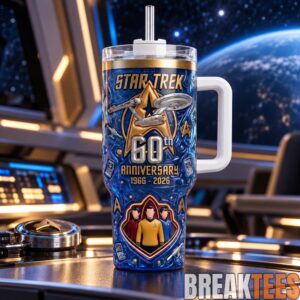 Star Trek 60th Anniversary 40oz Tumbler with Handle & Straw - 1966-2026 USS Enterprise