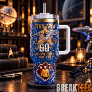 Star Trek 60th Anniversary 40oz Tumbler with Handle & Straw - 1966-2026 USS Enterprise 1