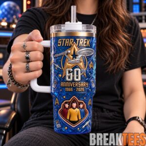 Star Trek 60th Anniversary 40oz Tumbler with Handle & Straw - 1966-2026 USS Enterprise 2