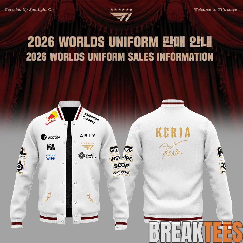T1 League of Legends UNSCRIPTED T1’s 7th Worlds title Jacket T1 League of Legends UNSCRIPTED T1’s 7th Worlds title Jacket