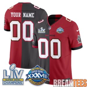Tampa Bay Buccaneers Super Bowl Split Edition Custom Football Jersey