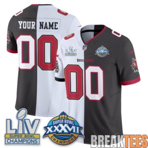 Tampa Bay Buccaneers Super Bowl Split Edition Custom Football Jersey 1