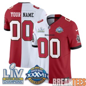 Tampa Bay Buccaneers Super Bowl Split Edition Custom Football Jersey 2