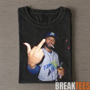 Tampa Bay Rays Cedric Mullins Smoking, Holding a Bottle and Middle Finger T-Shirt