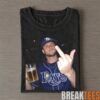 Tampa Bay Rays Junior Caminero Smoking, Holding a Bottle and Middle Finger T-Shirt
