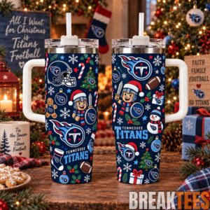 Tennessee Titans Special Tumbler 40oz with Handle Christmas For Fan