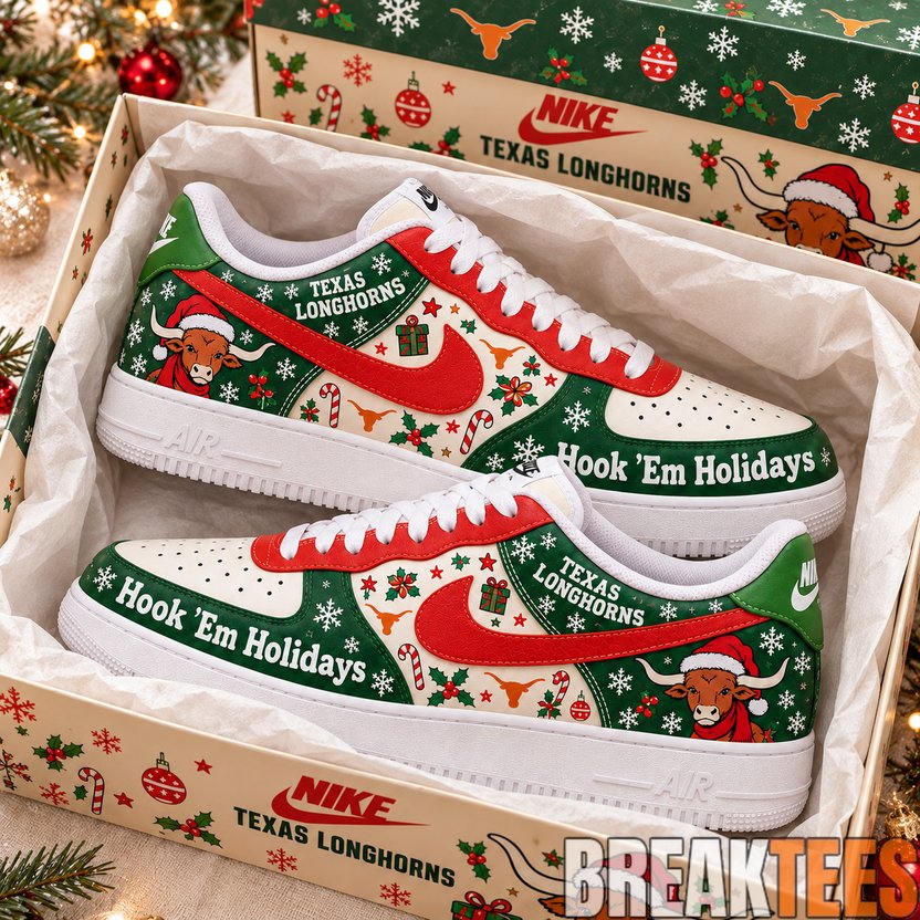 Texas Longhorn Hook ‘Em Christmas Holiday AF1 Shoes Texas Longhorn Hook ‘Em Christmas Holiday AF1 Shoes