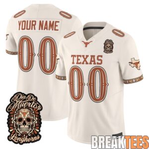 Texas Longhorns Día de los Muertos Custom Football Jersey 1