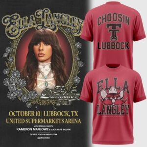 Texas Tech Red Raiders x Ella Langley The Dandelion Tour Exclusive T-Shirt 3