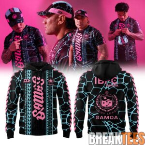 Toa Samoa Rugby 2026 Captain’s Run Turtle Shell Pattern Hoodie