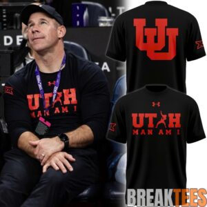 Utah Utes Coach Morgan Scalley Utah MAN AM I” T-Shirt 1