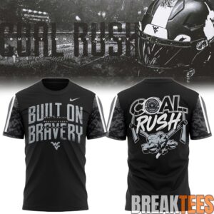 West Virginia Mountaineers Built on Bravery T-Shirt 1