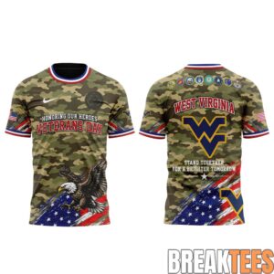 West Virginia Mountaineers Commemorating Veterans Day 2026 T-Shirt 1