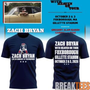 Zach Bryan x New England Patriots Concert T-Shirt 1