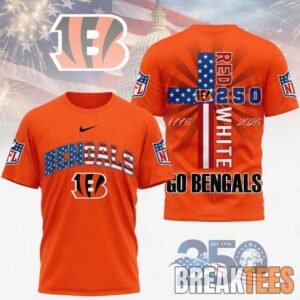 Cincinnati Bengals NFL God America 250 Years Limited Edition 3D T-Shirt