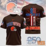 Cleveland Browns NFL God America 250 Years Limited Edition 3D T Shirt