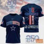 Dallas Cowboys NFL God America 250 Years Limited Edition 3D T Shirt
