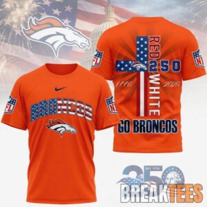 Denver Broncos NFL God America 250 Years Limited Edition 3D T-Shirt