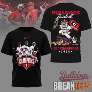 Georgia Bulldogs 2026 NCAA Sec Champions Black 3D T-Shirt