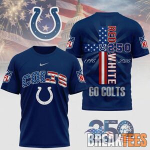 Indianapolis Colts NFL God America 250 Years Limited Edition 3D T-Shirt