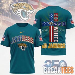 Jacksonville Jaguars NFL God America 250 Years Limited Edition 3D T-Shirt