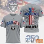 Las Vegas Raiders NFL God America 250 Years Limited Edition 3D T Shirt