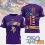 Minnesota Vikings NFL God America 250 Years Limited Edition 3D T Shirt