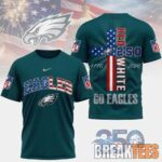 Philadelphia Eagles NFL God America 250 Years Limited Edition 3D T Shirt