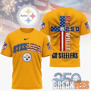 Pittsburgh Steelers NFL God America 250 Years Limited Edition 3D T-Shirt