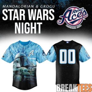 Reno Aces x Star Wars Night Mandalorian Grogu Custom Baseball Jersey