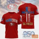 San Francisco 49ers NFL God America 250 Years Limited Edition 3D T Shirt